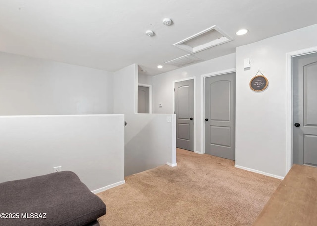 14298 S Camino El Galan, Sahuarita, AZ 85629 - unfurnished room featuring carpet, attic access, baseboards, and recessed lighting