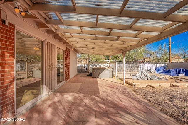 view of patio featuring a fenced backyard