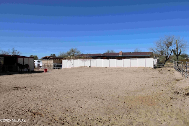 view of yard with an exterior structure and an outdoor structure