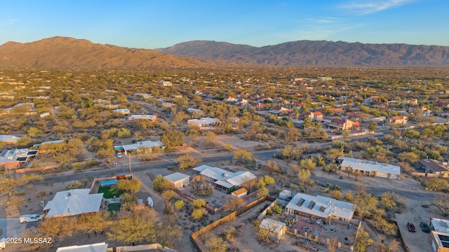 aerial view with a residential view and a mountain view