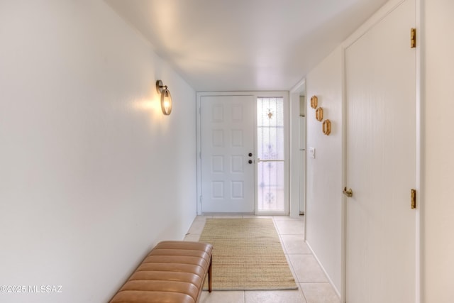 interior space featuring light tile patterned floors