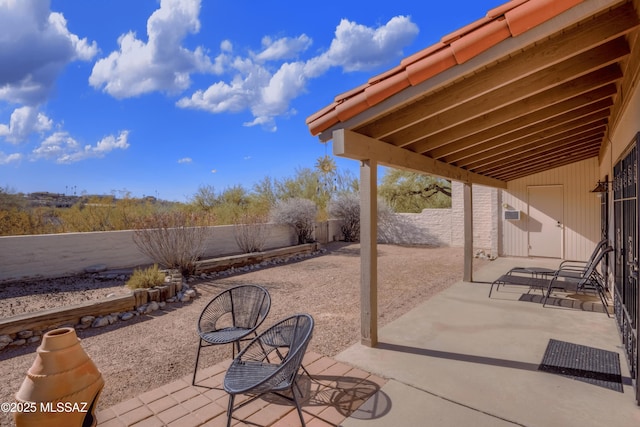 view of patio / terrace with a fenced backyard