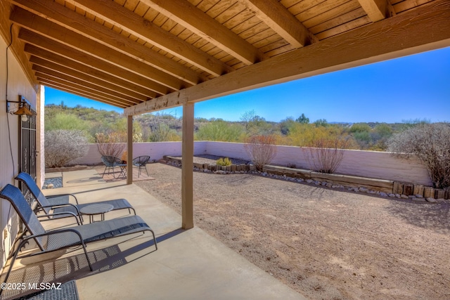 view of patio featuring a fenced backyard