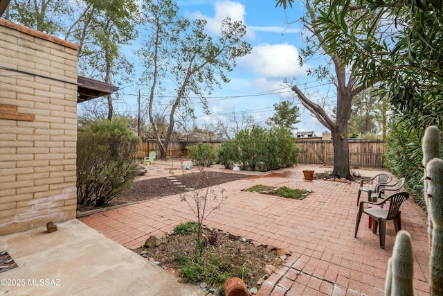 view of patio with a fenced backyard