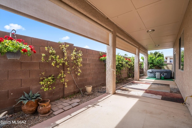 view of patio with a fenced backyard