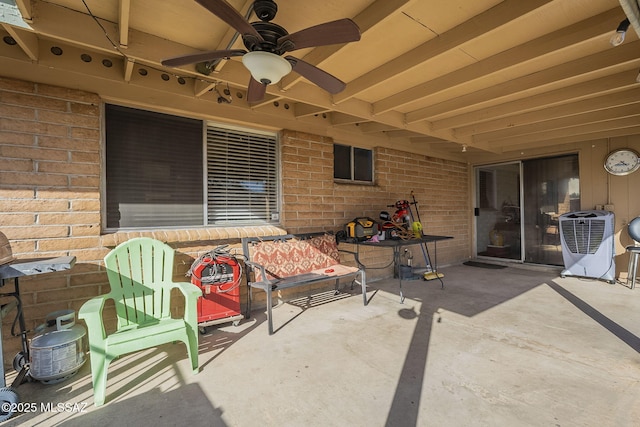 view of patio / terrace featuring a ceiling fan