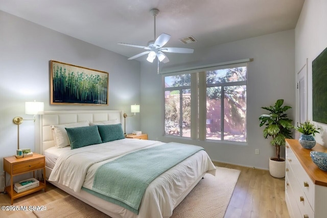 13755 N Buster Spring Way, Oro Valley, AZ 85755 - bedroom with light wood-style floors and a ceiling fan