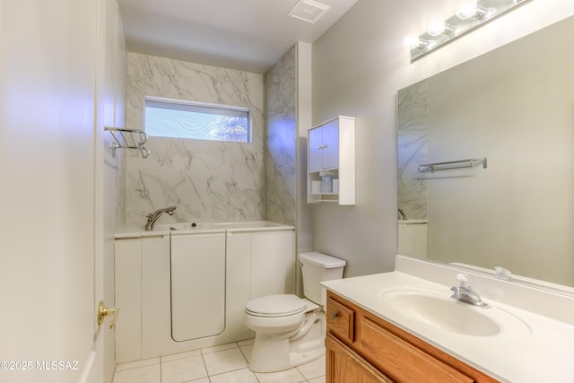13755 N Buster Spring Way, Oro Valley, AZ 85755 - bathroom with a garden tub, vanity, and tile patterned flooring