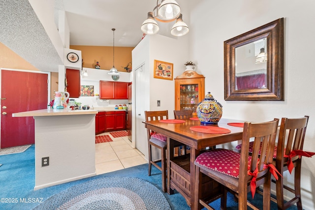 dining room with light tile patterned floors