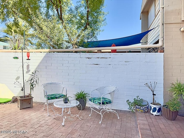 view of patio with a fenced backyard