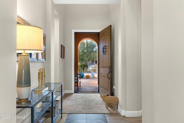 foyer with baseboards