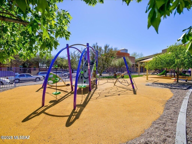 communal playground with fence