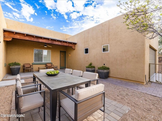 10590 E Maldonado Pl, Tucson, AZ 85747 - view of patio / terrace with outdoor dining space and ceiling fan