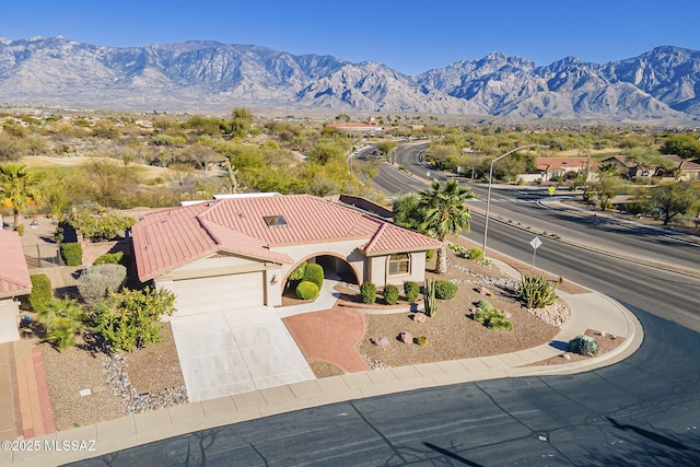 aerial view featuring a mountain view