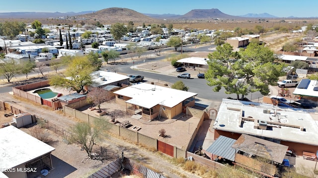 bird's eye view with a mountain view