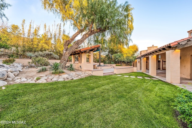 view of yard with a patio area