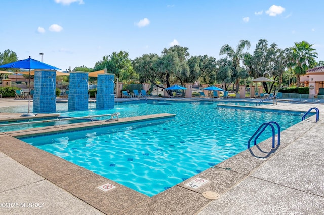 pool featuring a patio area