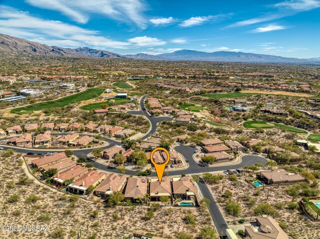 bird's eye view with a residential view and a mountain view