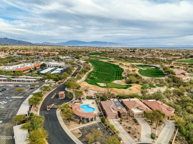 bird's eye view featuring a mountain view