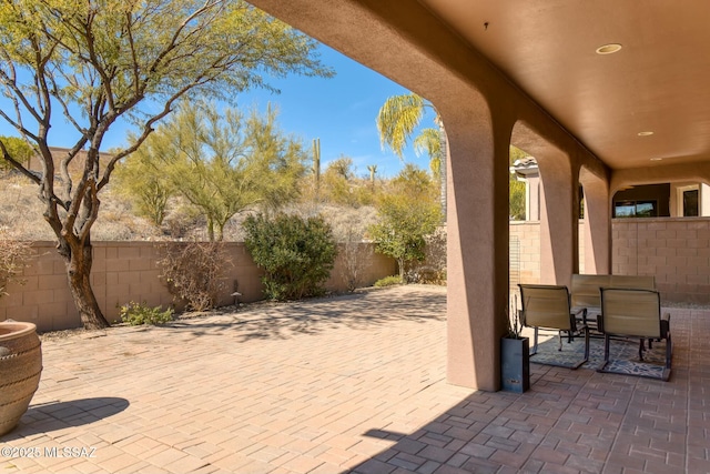 view of patio / terrace featuring a fenced backyard