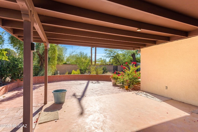 view of patio with a fenced backyard