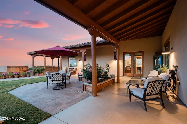 view of patio with french doors