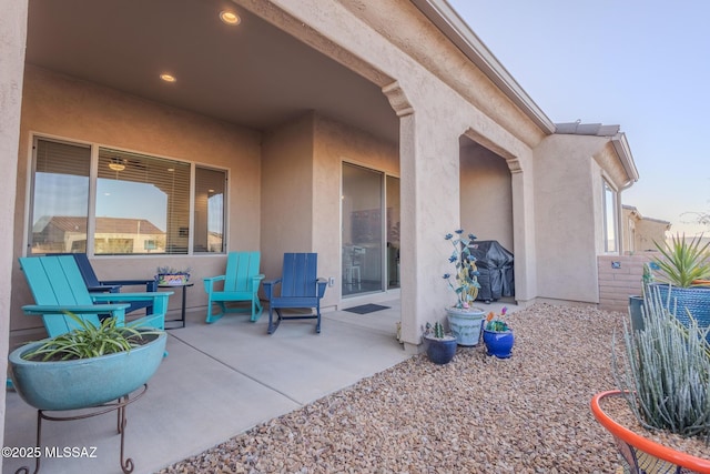 view of patio / terrace featuring a grill