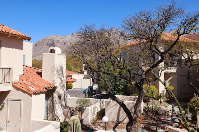 exterior space with a mountain view