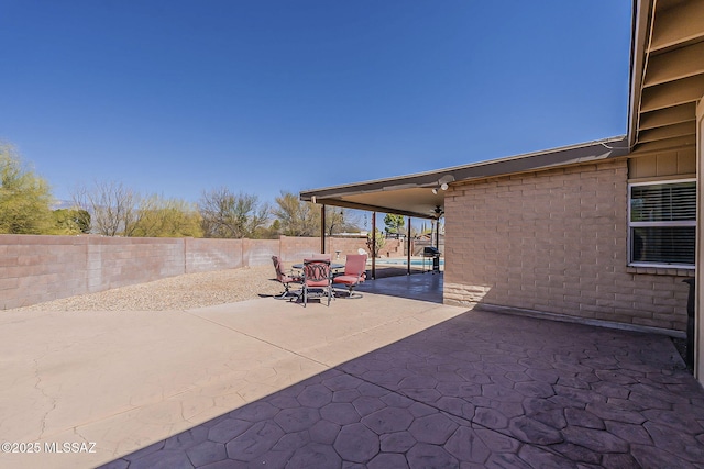 view of patio / terrace featuring a fenced backyard