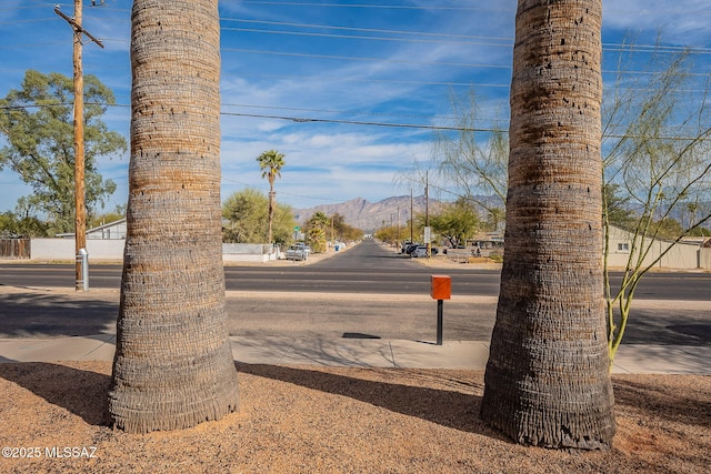 view of road with a mountain view