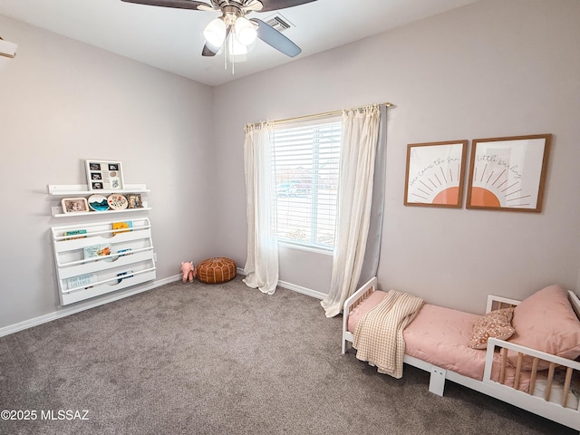 1785 Camilla Cir, Safford, AZ 85546 - carpeted bedroom featuring visible vents, baseboards, and a ceiling fan