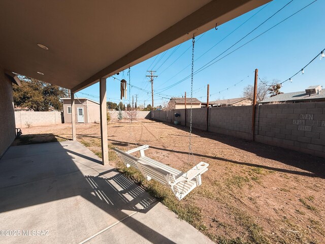1785 Camilla Cir, Safford, AZ 85546 - view of yard with a patio, a fenced backyard, and an outdoor structure