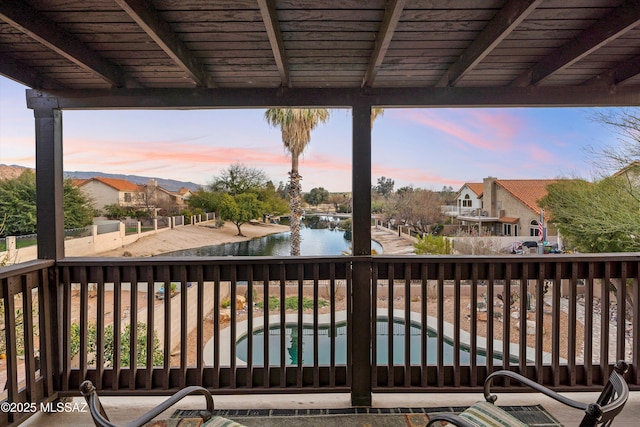 view of deck at dusk