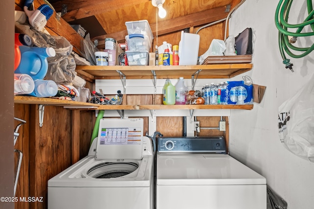 laundry area with washing machine and dryer