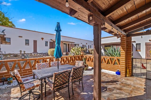 view of patio with outdoor dining space