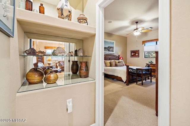 carpeted bedroom with visible vents