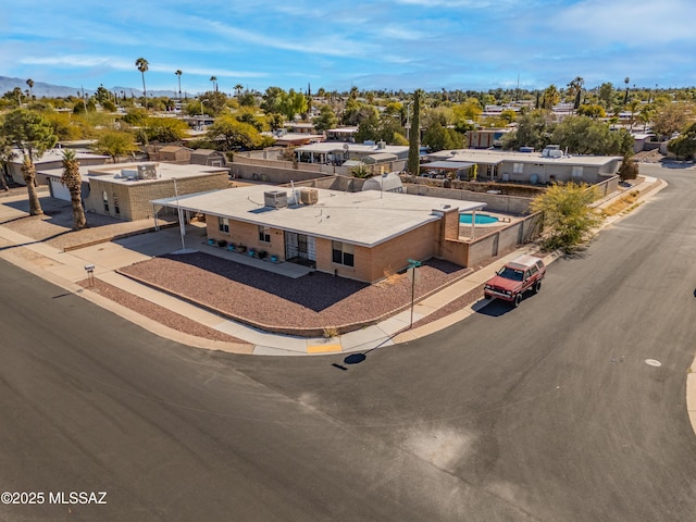 aerial view featuring a residential view