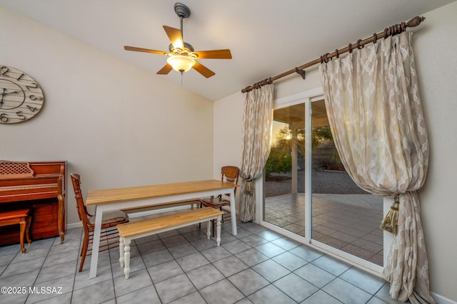 10117 E Sky Castle Way, Tucson, AZ 85730 - dining area with tile patterned floors and ceiling fan