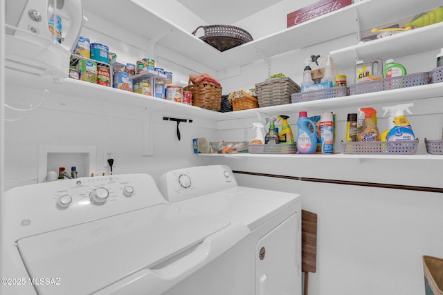 laundry room featuring laundry area and washing machine and dryer