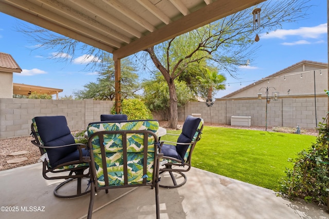 view of patio / terrace with a fenced backyard