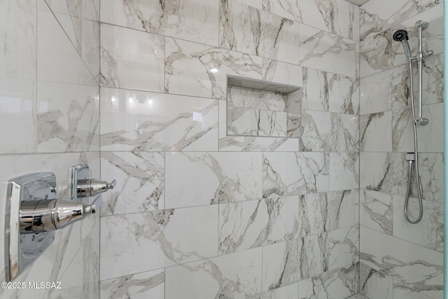 interior details with tiled shower