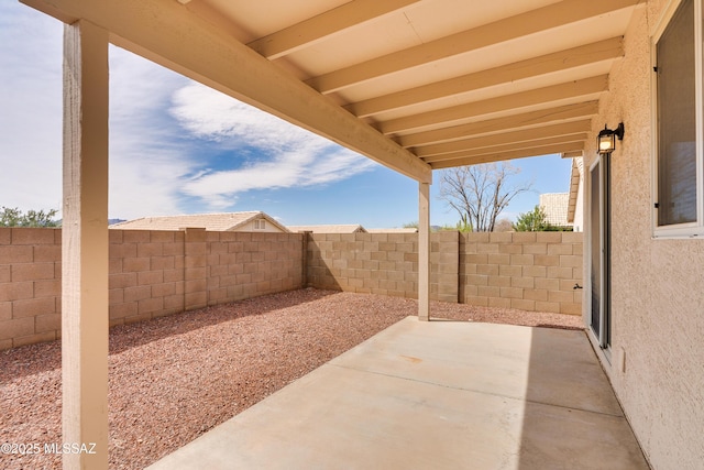 view of patio featuring a fenced backyard