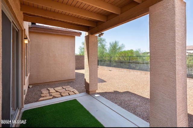 view of patio with a fenced backyard