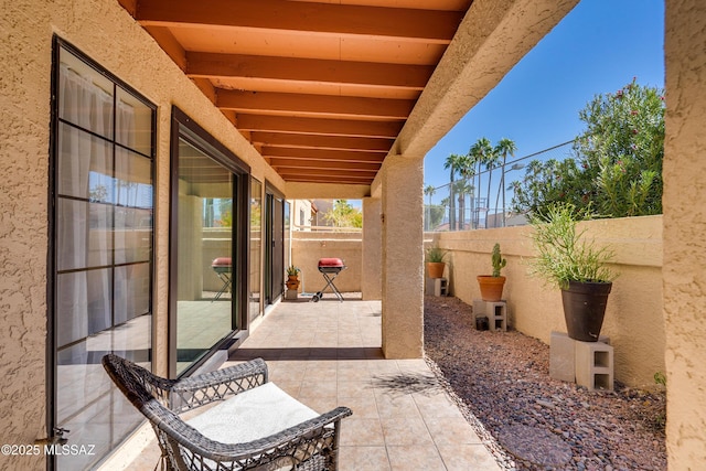 view of patio featuring a fenced backyard