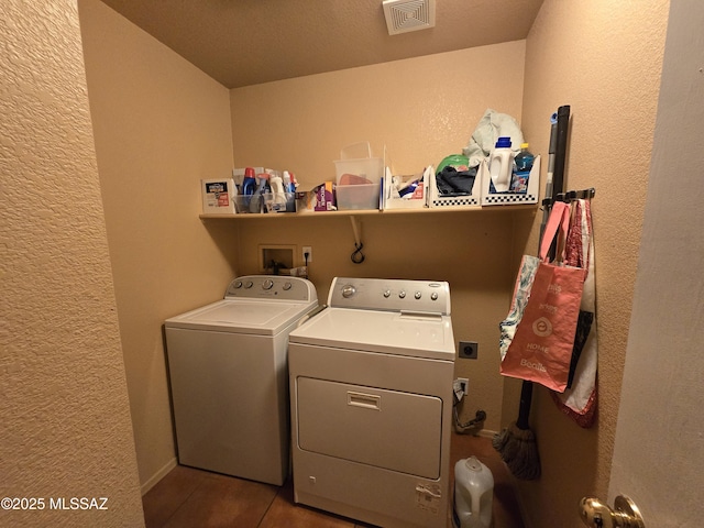 1702 E Saint Bernadine St, Tucson, AZ 85713 - laundry area with independent washer and dryer and a textured wall