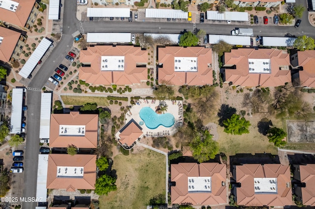 drone / aerial view with a residential view