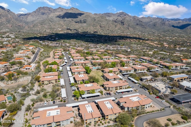 bird's eye view with a mountain view and a residential view