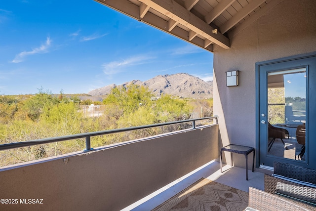 balcony with a mountain view