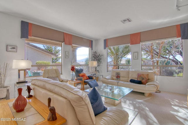 4621 S Pinnacle Peak Dr, Green Valley, AZ 85622 - carpeted living room with plenty of natural light