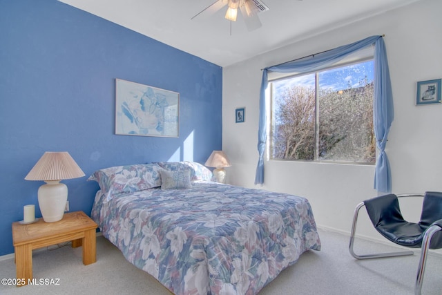 4621 S Pinnacle Peak Dr, Green Valley, AZ 85622 - bedroom with carpet flooring, baseboards, and ceiling fan